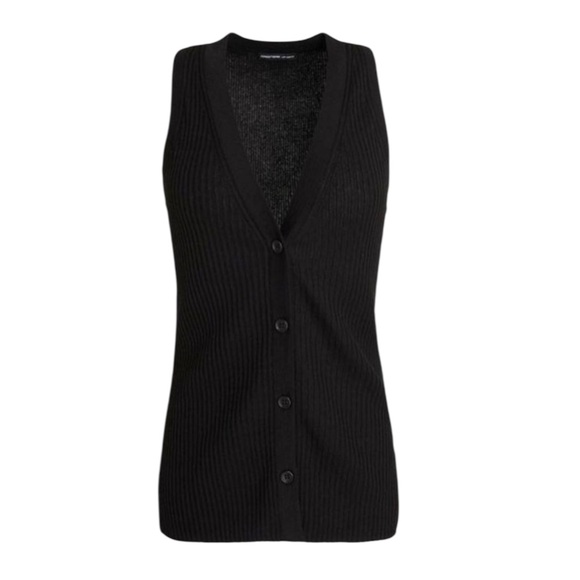 James Perse Jackets & Blazers - James Perse Ribbed Linen Blend Vest Sz 0 Black